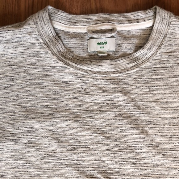 Aerie Gray Oversize Long Sleeve Crew Neck Sweater Sz M - Picture 9 of 9